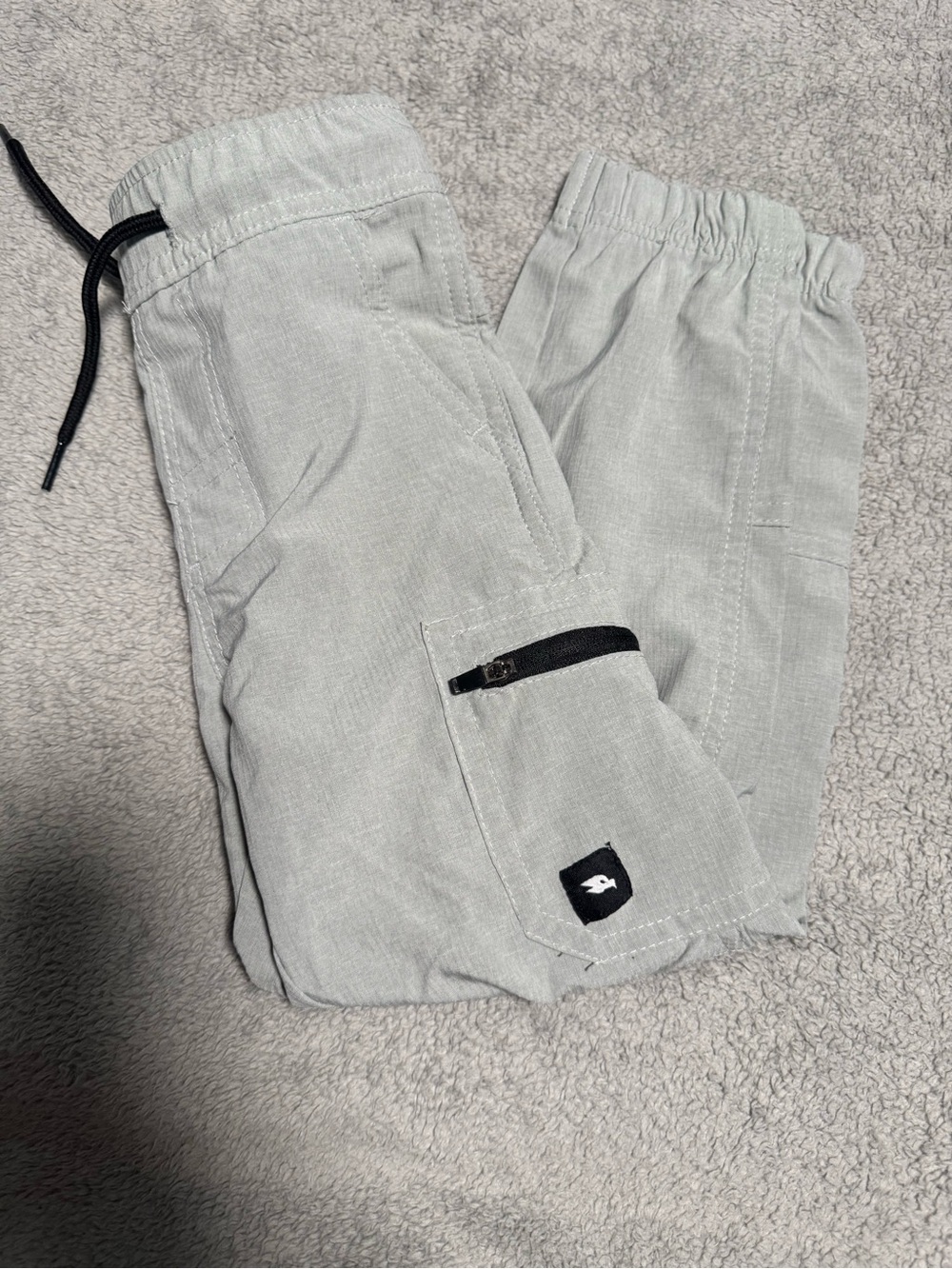Tony Hawk Light Gray Kids Cargo Joggers with Black Accents